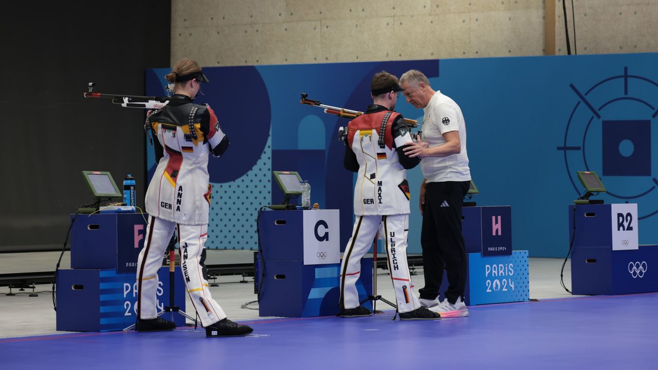 Foto: Nathalie Gallois / Werden bei ihren ersten Olympischen Spielen im Luftgewehr Mixed Vierte: Anna Janßen und Maximilian Ulbrich