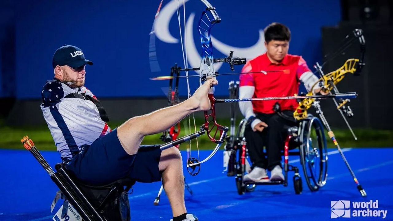 Foto: World Archery / Das Para-Bogenschießen in Paris 2024, hier der US-Amerikaner Matt Stutzman, interessierte sehr viele Menschen in Deutschland.